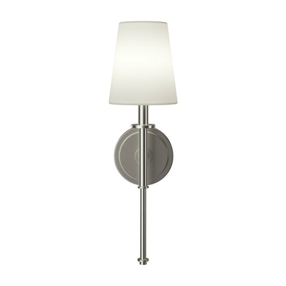 Kichler Kleine 6in 1-Light Wall Sconce | Traditional Brushed Nickel and White Linen | Bedroom & Hallway | 6 x 14 x 8 in | Model 52808NI