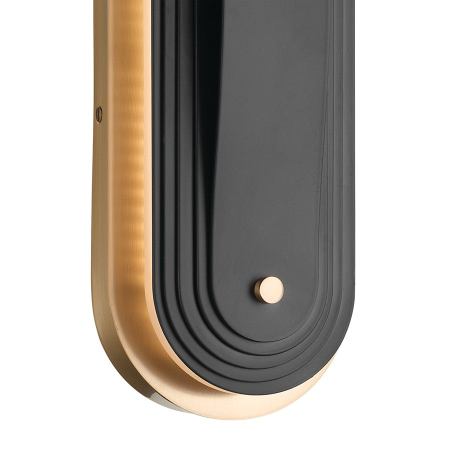 Kichler Tauri 17.5in Medium LED Wall Sconce | Modern Champagne Bronze | Hallway & Bedroom Accent | 17.5 x 5.25 in | Model 52810CPZLED