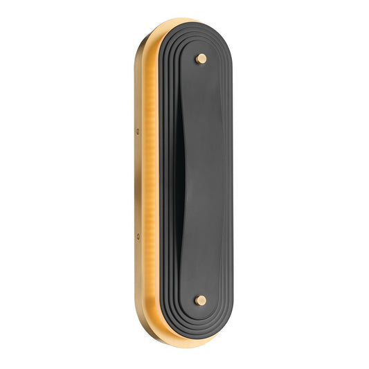 Kichler Tauri 17in 1-Light LED Wall Sconce | Modern Lacquered Brass and Steel | Hallway & Living Room Accent | Model 52810LBRLED