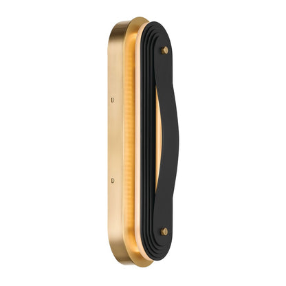 Kichler Tauri 17in 1-Light LED Wall Sconce | Modern Lacquered Brass and Steel | Hallway & Living Room Accent | Model 52810LBRLED