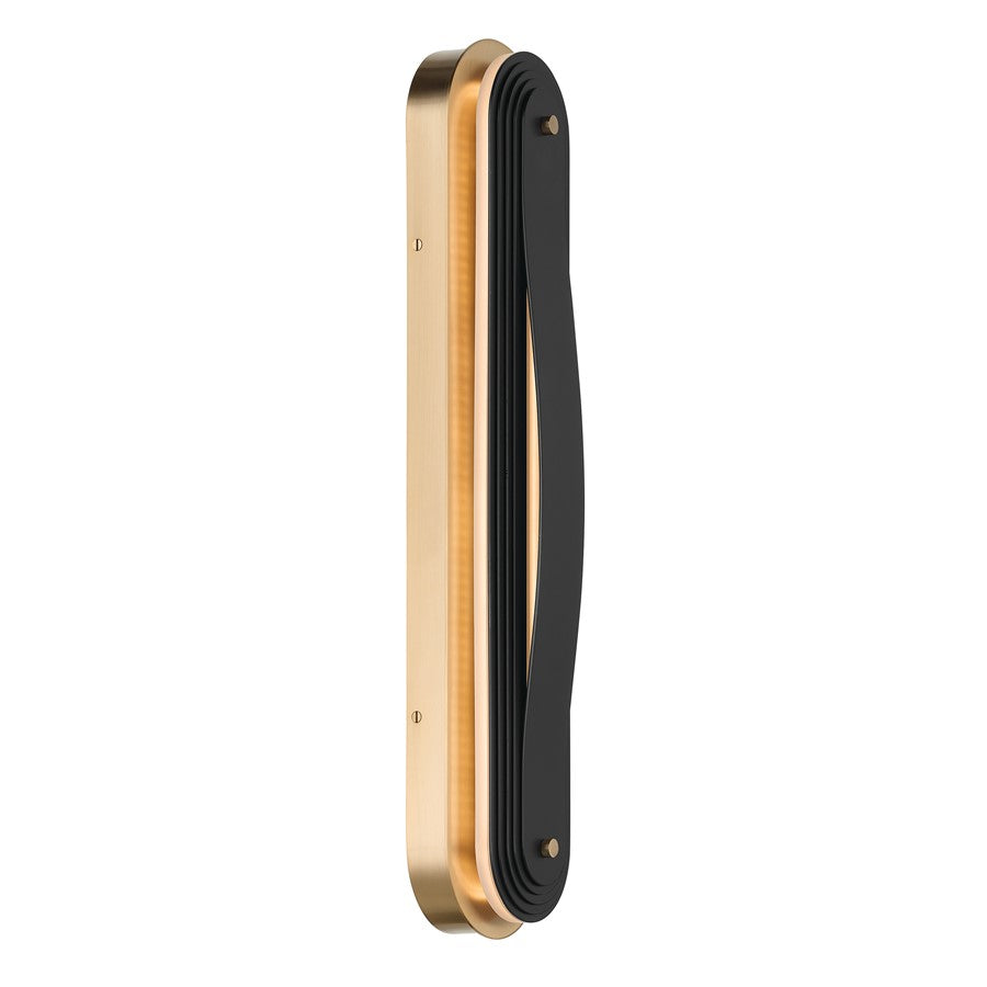 Kichler Tauri 24in LED Wall Sconce | Modern Champagne Bronze Steel | Living Room & Hallway Accent | 5 x 24 in | Model 52811CPZLED