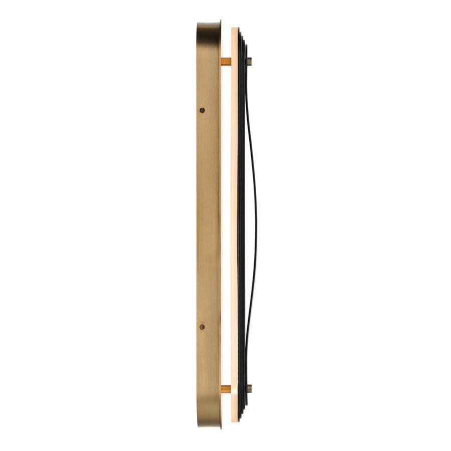 Kichler Tauri 24in LED Wall Sconce | Modern Champagne Bronze Steel | Living Room & Hallway Accent | 5 x 24 in | Model 52811CPZLED