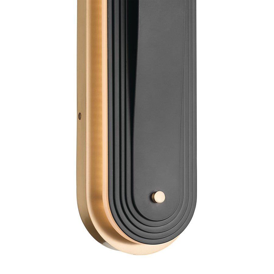 Kichler Tauri 24in LED Wall Sconce | Modern Champagne Bronze Steel | Living Room & Hallway Accent | 5 x 24 in | Model 52811CPZLED