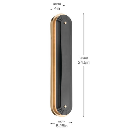 Kichler Tauri 24in LED Wall Sconce | Modern Champagne Bronze Steel | Living Room & Hallway Accent | 5 x 24 in | Model 52811CPZLED