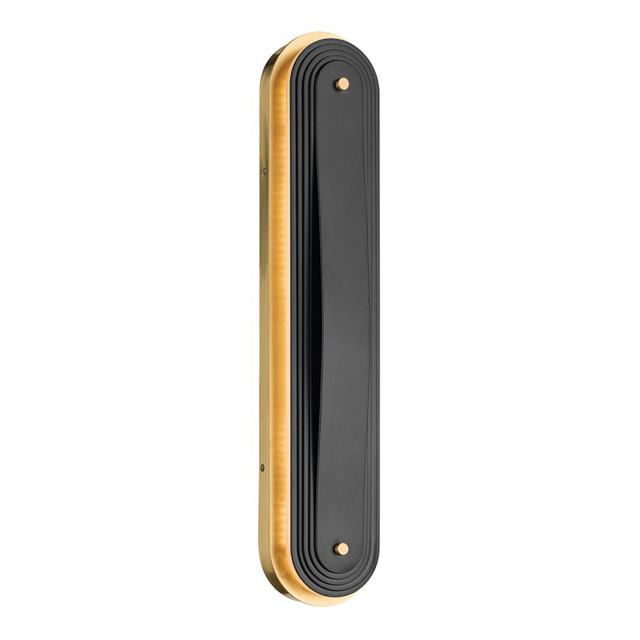 Kichler Tauri 24.5in 1-Light LED Wall Sconce | Modern Lacquered Brass and Brass | Hallway & Living Room Accent | 640 lm, 3000K | Model 52811LBRLED