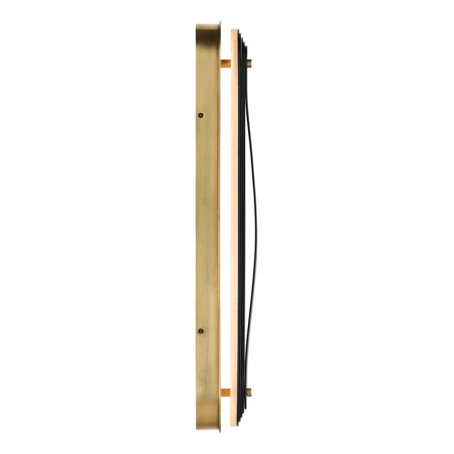 Kichler Tauri 24.5in 1-Light LED Wall Sconce | Modern Lacquered Brass and Brass | Hallway & Living Room Accent | 640 lm, 3000K | Model 52811LBRLED