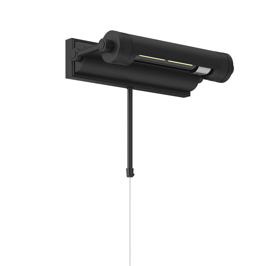 Kichler Kenton 12in 1-Light Picture Light | Industrial Black Steel | Gallery & Hallway Accent | 12 x 2.75 x 6 in | Model 52813BK