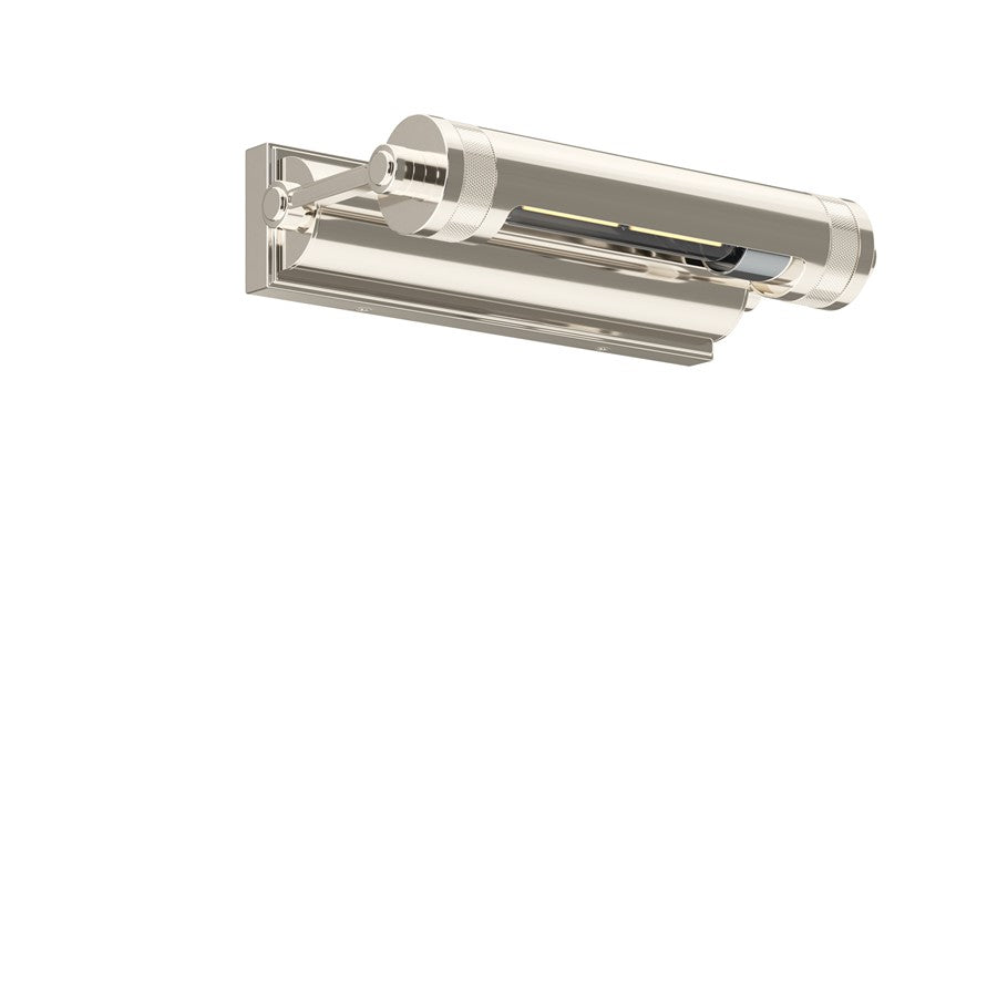 Kichler Kenton 12in 1-Light Picture Light | Industrial Polished Nickel and Metal Shade | Hallway & Gallery Art Light | 12 x 2 x 6 in | Model 52813PN