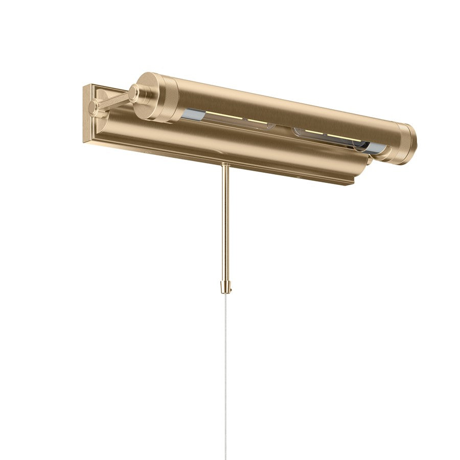 Kichler Kenton 18in 2-Light Picture Light | Industrial Champagne Bronze Steel | Gallery & Living Room Art Accent | 18 x 6 x 3 in | Model 52814CPZ