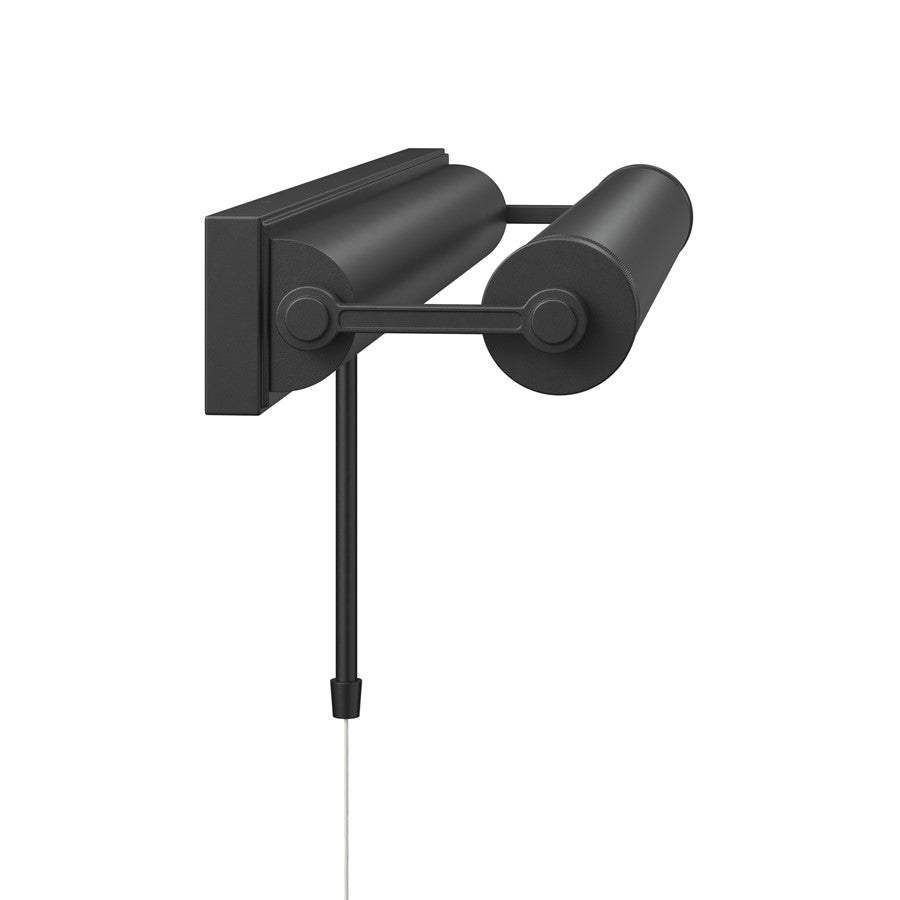Kichler Kenton 24in 2-Light Picture Light | Industrial Black Steel | Gallery & Hallway Accent | 24 x 2.75 x 6 in | Model 52815BK
