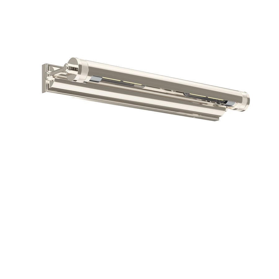 Kichler Kenton 24in 2-Light Picture Light | Industrial Polished Nickel Metal | Gallery & Hallway Accent | 24 x 3 in | Model 52815PN