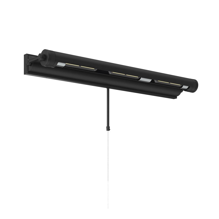 Kichler Kenton 30in 3-Light Picture Light | Industrial Black Metal | Art Gallery & Hallway | 30 x 2.75 in, 6in Ext | Model 52816BK