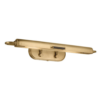 Kichler Caillier 29.25in 2-Light Picture Light | Traditional Lacquered Brass Metal | Artwork & Gallery Hallway | 29.25 x 4.75 x 7 in | Model 52820LBR