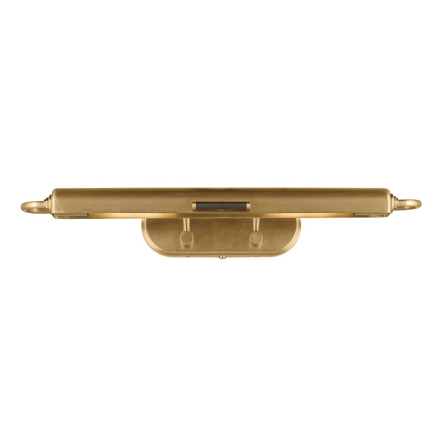 Kichler Caillier 29.25in 2-Light Picture Light | Traditional Lacquered Brass Metal | Artwork & Gallery Hallway | 29.25 x 4.75 x 7 in | Model 52820LBR