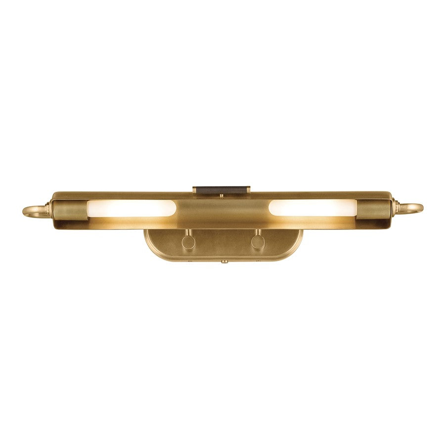 Kichler Caillier 29.25in 2-Light Picture Light | Traditional Lacquered Brass Metal | Artwork & Gallery Hallway | 29.25 x 4.75 x 7 in | Model 52820LBR