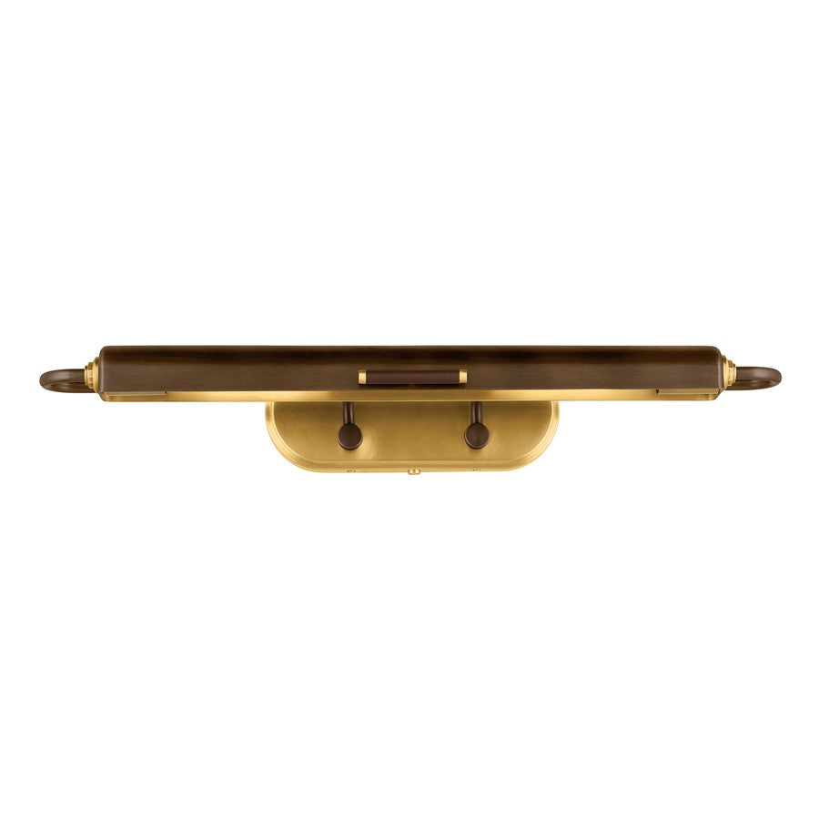 Kichler Caillier 29in 2-Light Picture Light | Traditional Lacquered Bronze Brass | Bedroom & Living Room Art Accent | 29 x 7 x 5 in | Model 52820LBZ