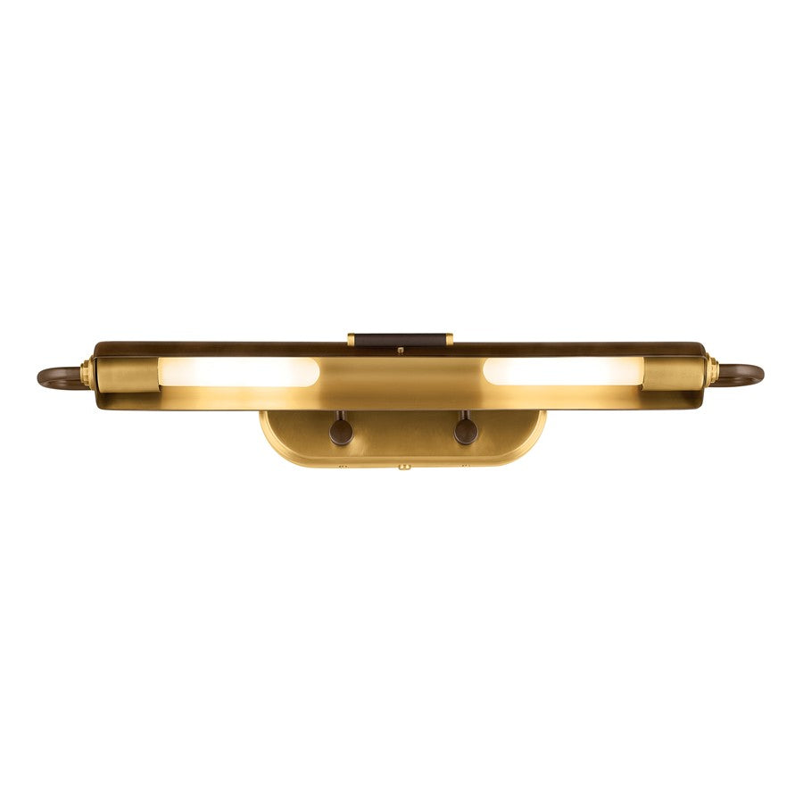 Kichler Caillier 29in 2-Light Picture Light | Traditional Lacquered Bronze Brass | Bedroom & Living Room Art Accent | 29 x 7 x 5 in | Model 52820LBZ