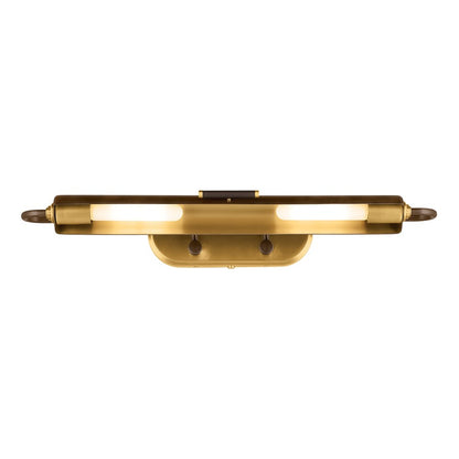 Kichler Caillier 29in 2-Light Picture Light | Traditional Lacquered Bronze Brass | Bedroom & Living Room Art Accent | 29 x 7 x 5 in | Model 52820LBZ