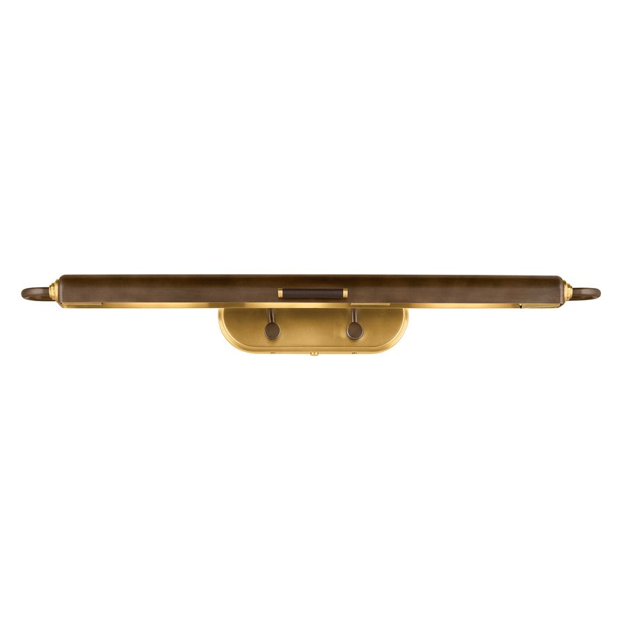 Kichler Caillier 35in 3-Light Picture Light | Traditional Lacquered Bronze and Metal Shade | Living Room & Gallery Art Light | Model 52821LBZ