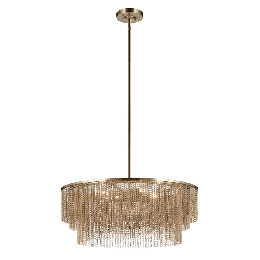 Kichler Khaite 26in 4-Light Chandelier | Mid-Century Champagne Bronze Steel | Dining Room & Living Room | H 16 in | Model 52823CPZ