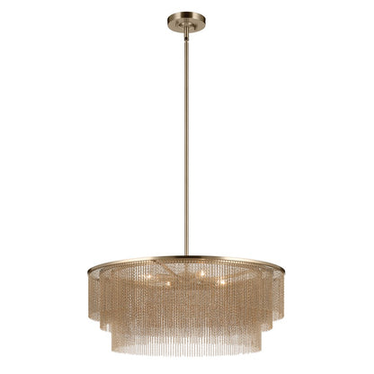 Kichler Khaite 26in 4-Light Chandelier | Mid-Century Champagne Bronze Steel | Dining Room & Living Room | H 16 in | Model 52823CPZ