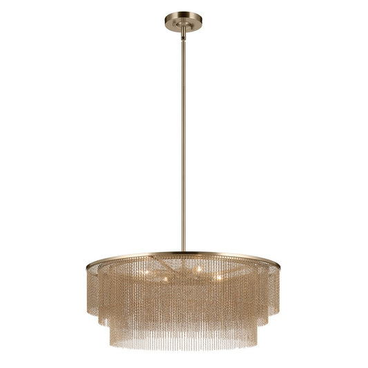 Kichler Khaite 26in 4-Light Chandelier | Mid-Century Champagne Bronze Steel | Dining Room & Living Room | H 16 in | Model 52823CPZ