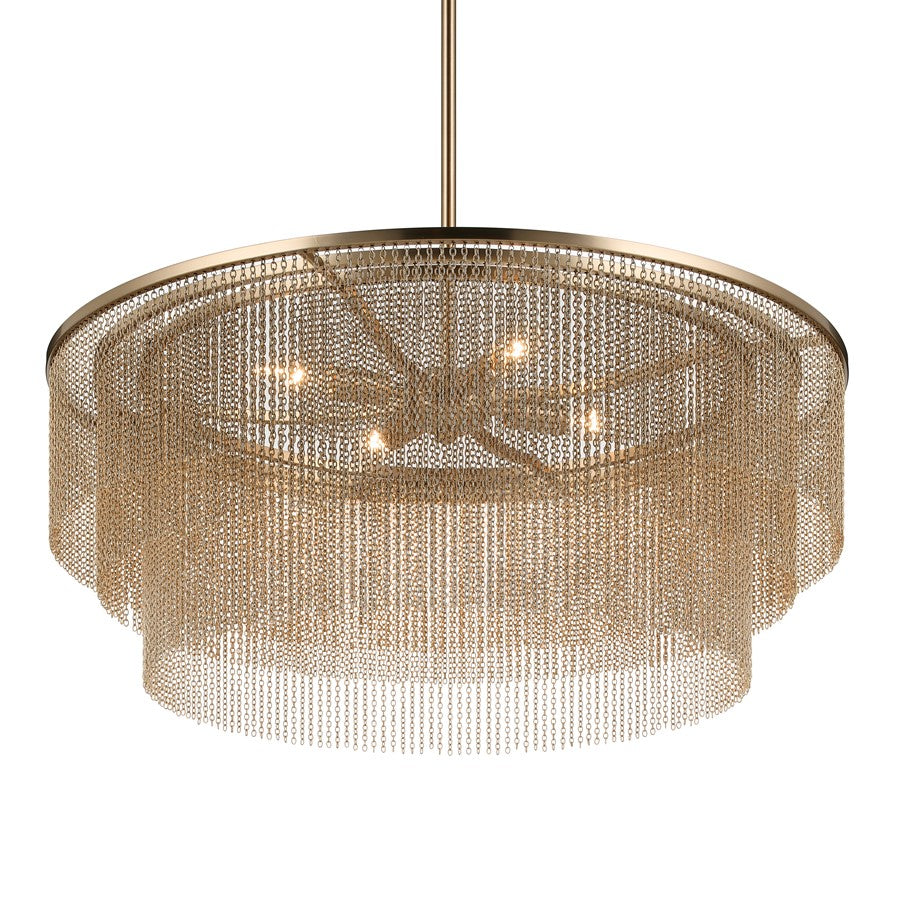Kichler Khaite 26in 4-Light Chandelier | Mid-Century Champagne Bronze Steel | Dining Room & Living Room | H 16 in | Model 52823CPZ