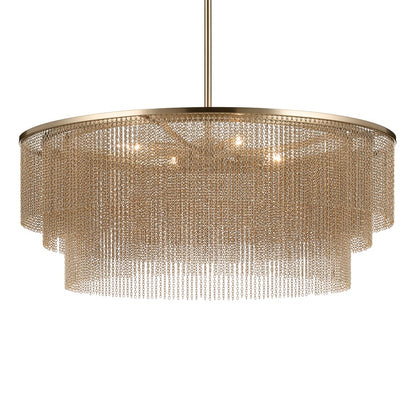 Kichler Khaite 26in 4-Light Chandelier | Mid-Century Champagne Bronze Steel | Dining Room & Living Room | H 16 in | Model 52823CPZ
