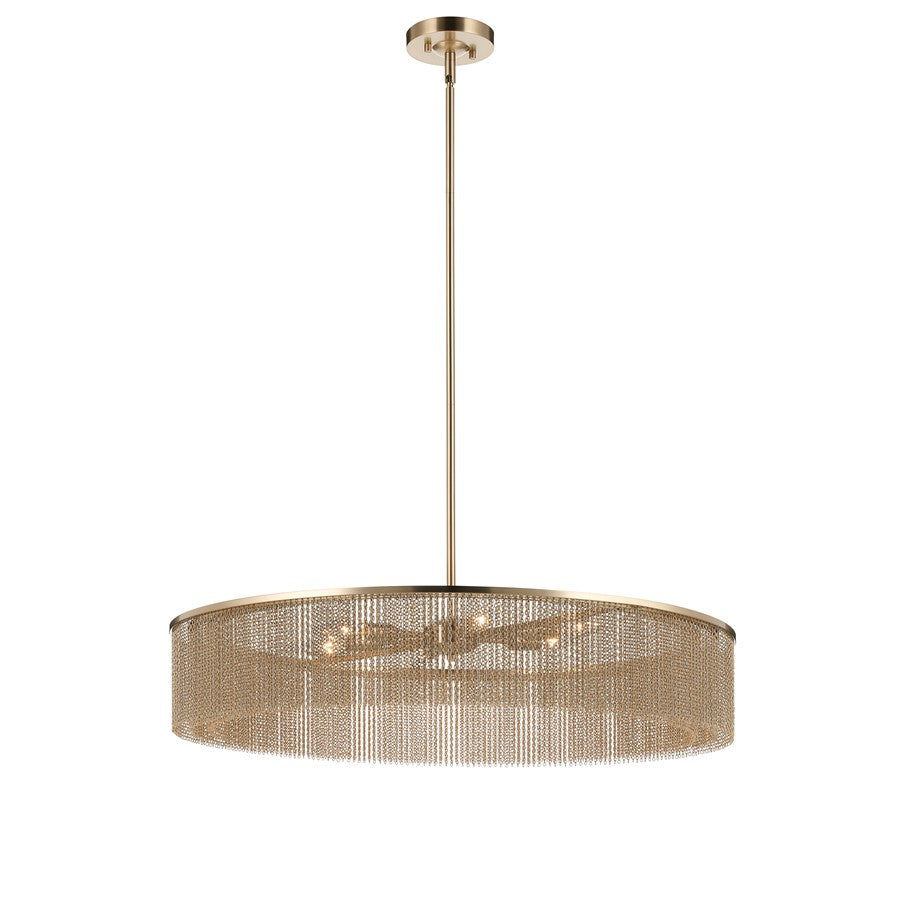 Kichler Khaite 32in 6-Light Chandelier | Mid-Century Champagne Bronze Steel | Dining Room & Living Room | 11.75 in H | Model 52824CPZ
