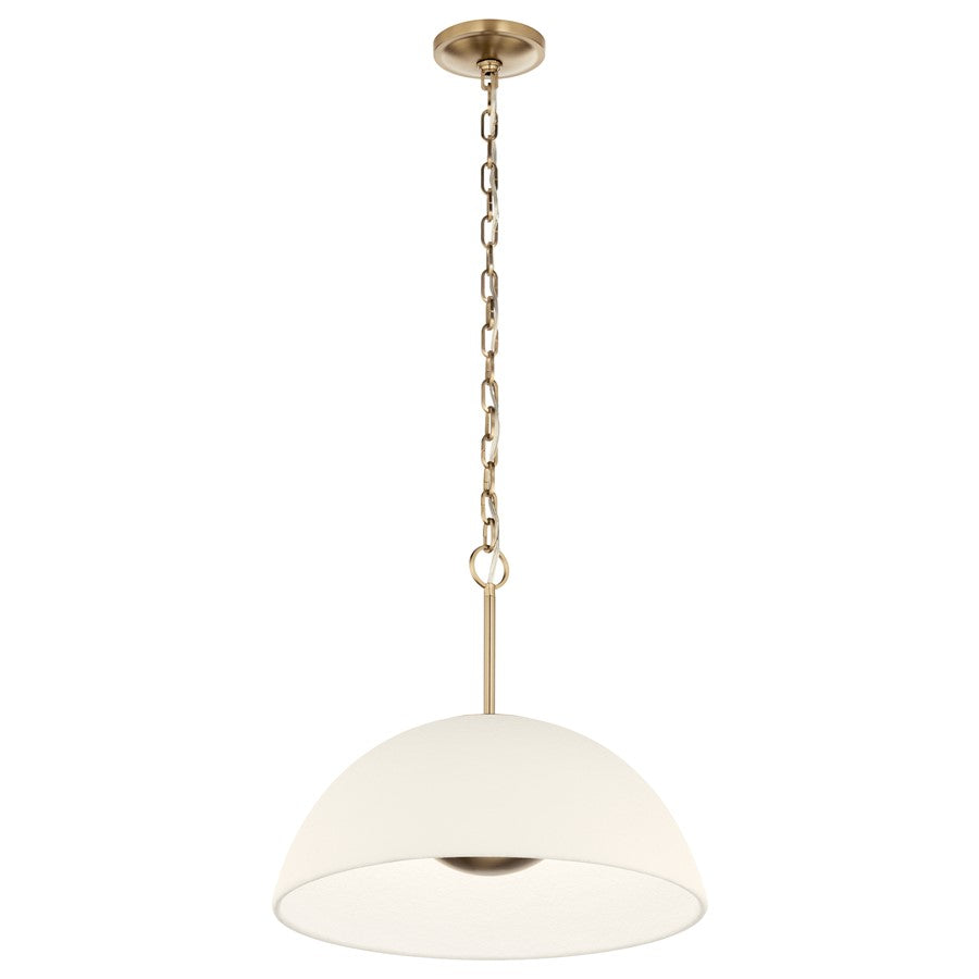 Kichler Mikale 18in 1-Light Pendant | Modern Champagne Bronze Steel and White Ceramic | Kitchen Island & Dining Room | Model 52828CPZLED