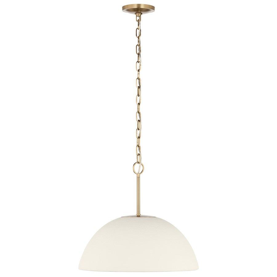 Kichler Mikale 18in 1-Light Pendant | Modern Champagne Bronze Steel and White Ceramic | Kitchen Island & Dining Room | Model 52828CPZLED