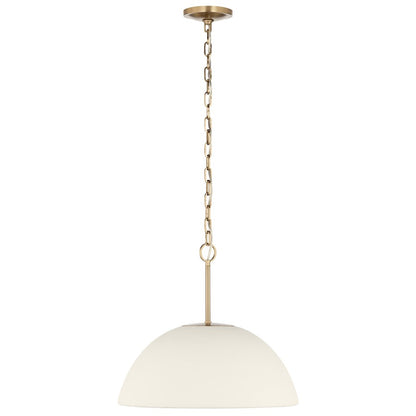 Kichler Mikale 18in 1-Light Pendant | Modern Champagne Bronze Steel and White Ceramic | Kitchen Island & Dining Room | Model 52828CPZLED