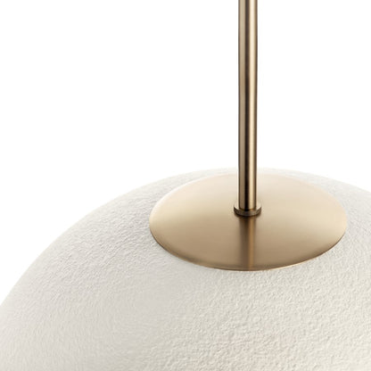 Kichler Mikale 18in 1-Light Pendant | Modern Champagne Bronze Steel and White Ceramic | Kitchen Island & Dining Room | Model 52828CPZLED