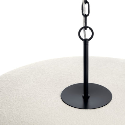 Kichler Mikale 24in 1-Light LED Pendant | Modern Contemporary Black and White Ceramic | Kitchen Island & Dining Room | 13.25 in H | Model 52829BKLED