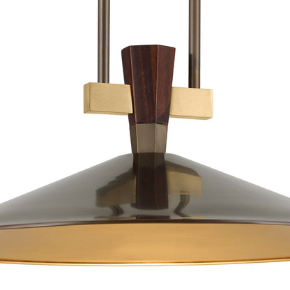 Kichler Tenon 20in 1-Light LED Pendant | Industrial Lacquered Bronze Brass | Kitchen Island & Dining Room | 8.5 in H | Model 52832LBZLED