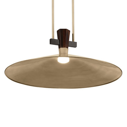 Kichler Tenon 28in 1-Light LED Pendant | Industrial Champagne Bronze Steel and Walnut | Kitchen Island & Dining Room | 11 in H | Model 52833CPZLED