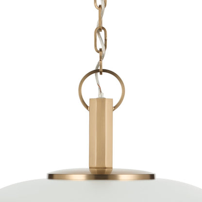 Kichler Kurio 16in 1-Light Pendant | Modern White and Etched Opal Glass | Kitchen Island & Dining Room | 10in H | Model 52834WH