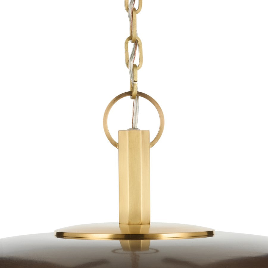Kichler Kurio 22in 1-Light Pendant | Industrial Lacquered Bronze and Etched Opal Glass | Kitchen Island | 12.5 in H | Model 52835LBZ