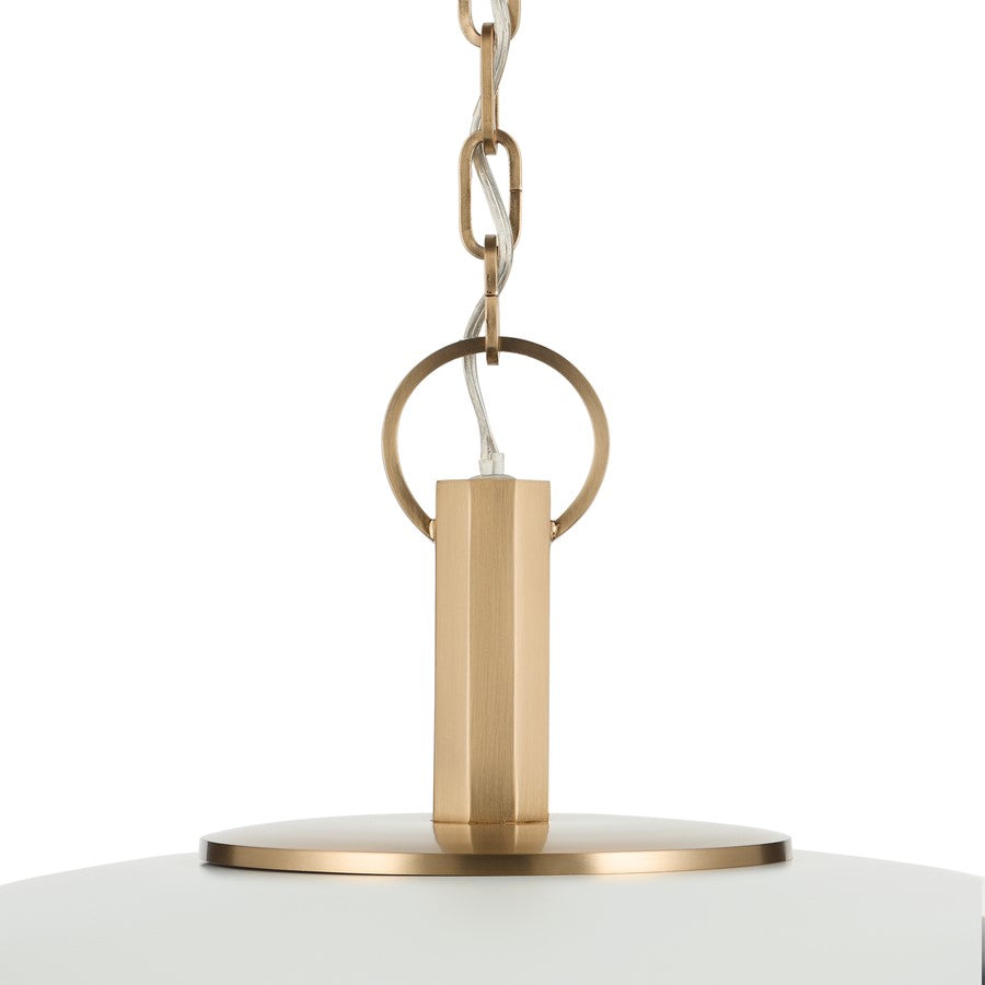 Kichler Kurio 22in 1-Light Pendant | Modern/Contemporary White and Etched Opal Glass | Dining Room & Living Room | 12.5 in H | Model 52835WH