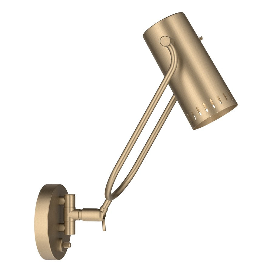 Kichler Ruehl 15in 1-Light Swing Arm Wall Sconce | Modern Champagne Bronze Steel | Bedroom & Living Room Reading Light | Model 52841CPZ