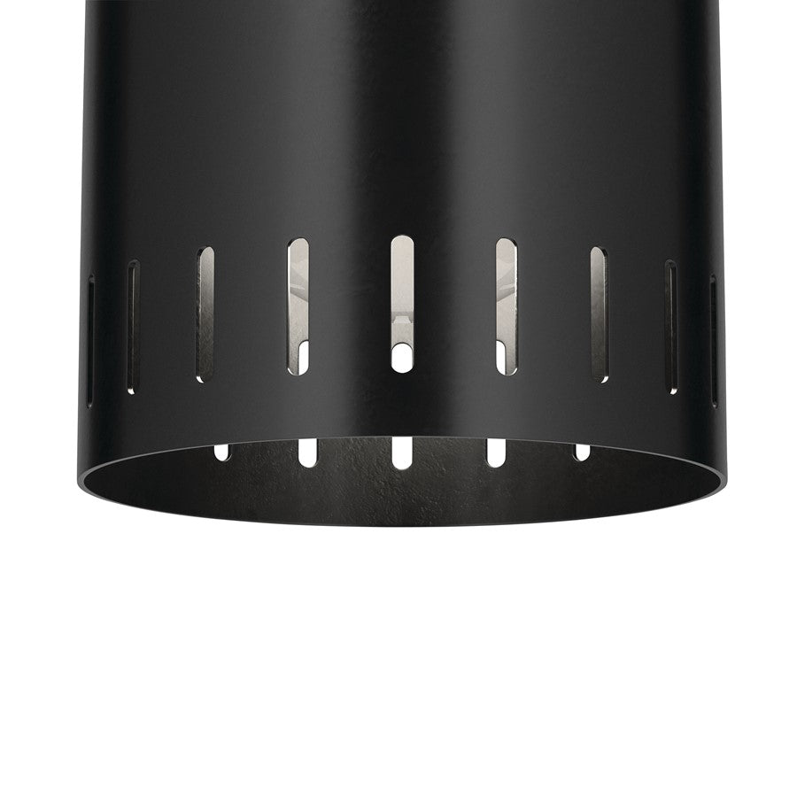 Kichler Ruehl 6.75in 1-Light Flush Mount | Modern Black and Champagne Bronze | Entryway & Hallway Accent | 5.5 x 6.75 in | Model 52842BK