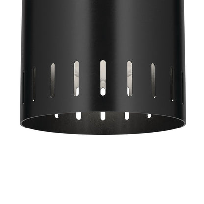 Kichler Ruehl 6.75in 1-Light Flush Mount | Modern Black and Champagne Bronze | Entryway & Hallway Accent | 5.5 x 6.75 in | Model 52842BK