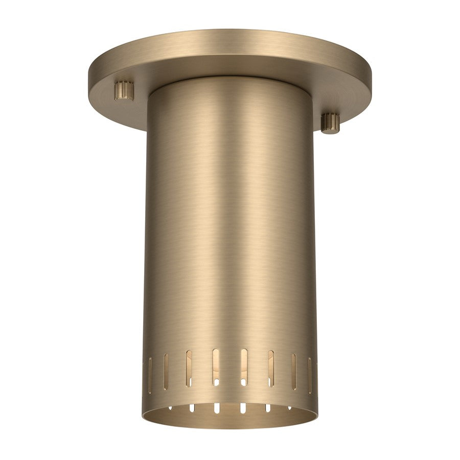 Kichler Ruehl 6.75in 1-Light Flush Mount | Modern Champagne Bronze Steel | Entryway & Hallway | 6.75 in H | Model 52842CPZ