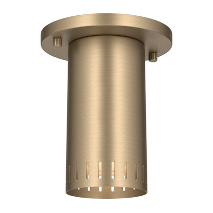 Kichler Ruehl 6.75in 1-Light Flush Mount | Modern Champagne Bronze Steel | Entryway & Hallway | 6.75 in H | Model 52842CPZ