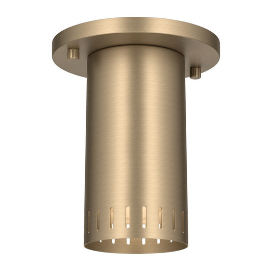 Kichler Ruehl 6.75in 1-Light Flush Mount | Modern Champagne Bronze Steel | Entryway & Hallway | 6.75 in H | Model 52842CPZ