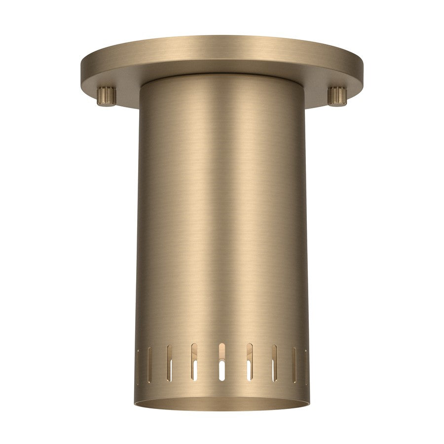 Kichler Ruehl 6.75in 1-Light Flush Mount | Modern Champagne Bronze Steel | Entryway & Hallway | 6.75 in H | Model 52842CPZ