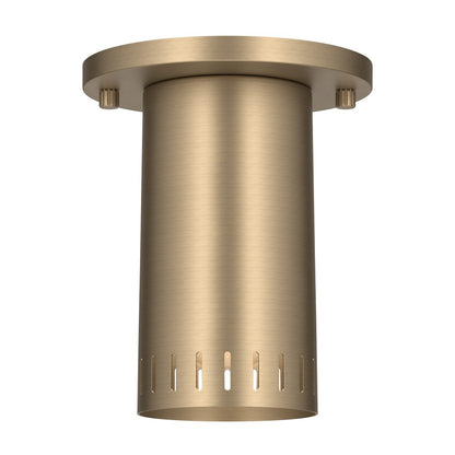 Kichler Ruehl 6.75in 1-Light Flush Mount | Modern Champagne Bronze Steel | Entryway & Hallway | 6.75 in H | Model 52842CPZ