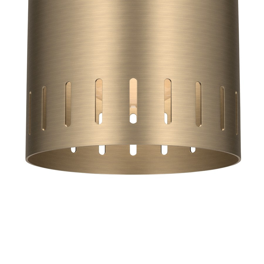 Kichler Ruehl 6.75in 1-Light Flush Mount | Modern Champagne Bronze Steel | Entryway & Hallway | 6.75 in H | Model 52842CPZ