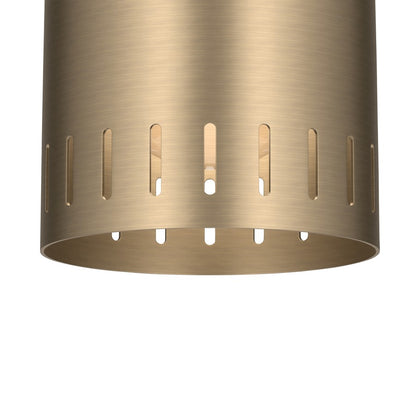Kichler Ruehl 6.75in 1-Light Flush Mount | Modern Champagne Bronze Steel | Entryway & Hallway | 6.75 in H | Model 52842CPZ