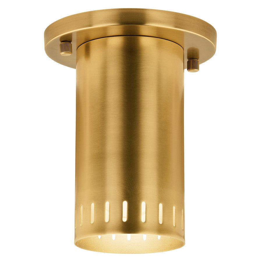 Kichler Ruehl 5.5in 1-Light Flush Mount | Modern Lacquered Brass | Entryway & Hallway | 6.75in H | Model 52842LBR